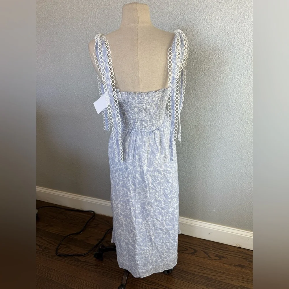 NWT O.P.T. Sonia Midi Dress Size Small Floral Print Smocked - Picture 6 of 8